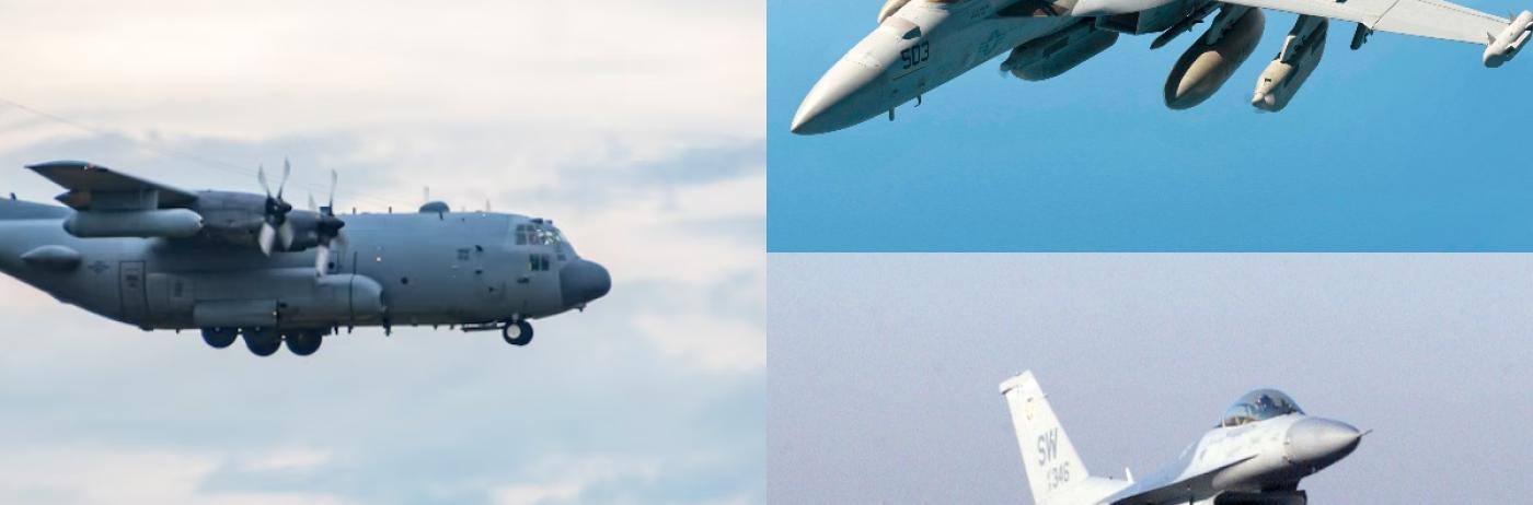 SUA trimit la război tot ce au în materie de război electronic, în timp ce legendarul U-2 scanează regiunea: F-16CJ, EA-18G Growler și bătrânul Hercules puternic modificat
