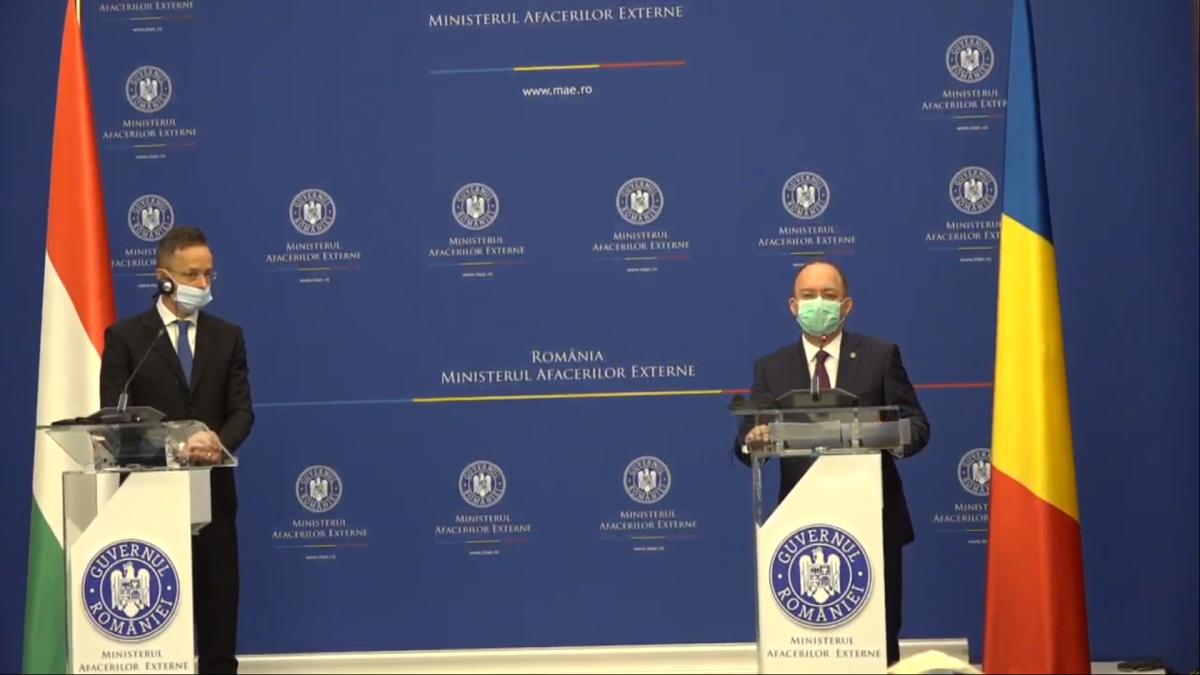 Ministrul ungar de externe și Bogdan Aurescu, declarații comune de presă| Aurescu: Invităm la detensionarea relațiilor bilaterale dintre România şi Ungaria