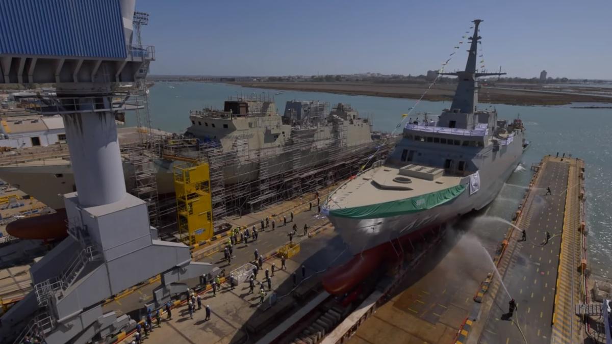 Spania a lansat la apă prima corvetă fabricată pentru Arabia Saudită - Video