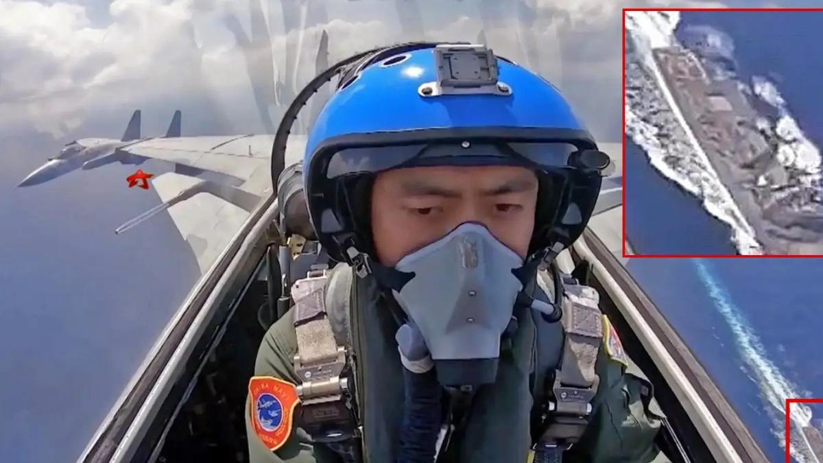 China a prezentat survolul la joasă altitudine a unui J-15 deasupra unui distrugător american din clasa Arleigh Burke (Video)