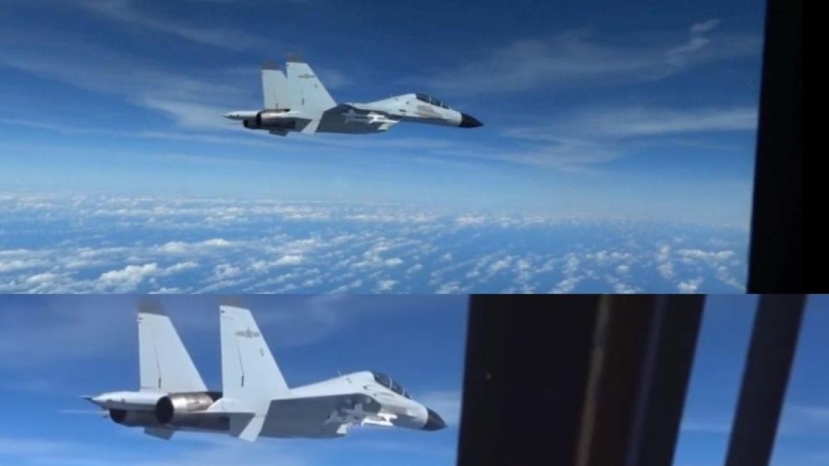China, act de provocare la adresa SUA (Video): Pilotul unui avion de luptă J-11 s-a apropiat la 3 metri de o aeronavă militară a SUA