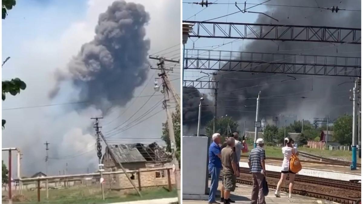 Armata ucraineană a efectuat un nou atac asupra Crimeei (Foto/Video): Un depozit de muniții din apropierea bazei aeriene ruse Oktiabrske a fost distrus