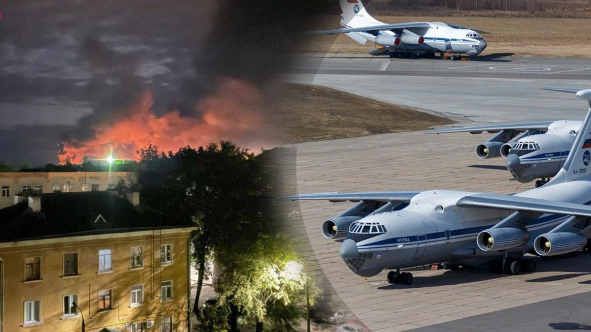 Dronele ucrainene au făcut prăpăd pe timpul nopții în Rusia: Cel puțin patru avioane militare de transport Il-76 au fost avariate pe aeroportul din Pskov