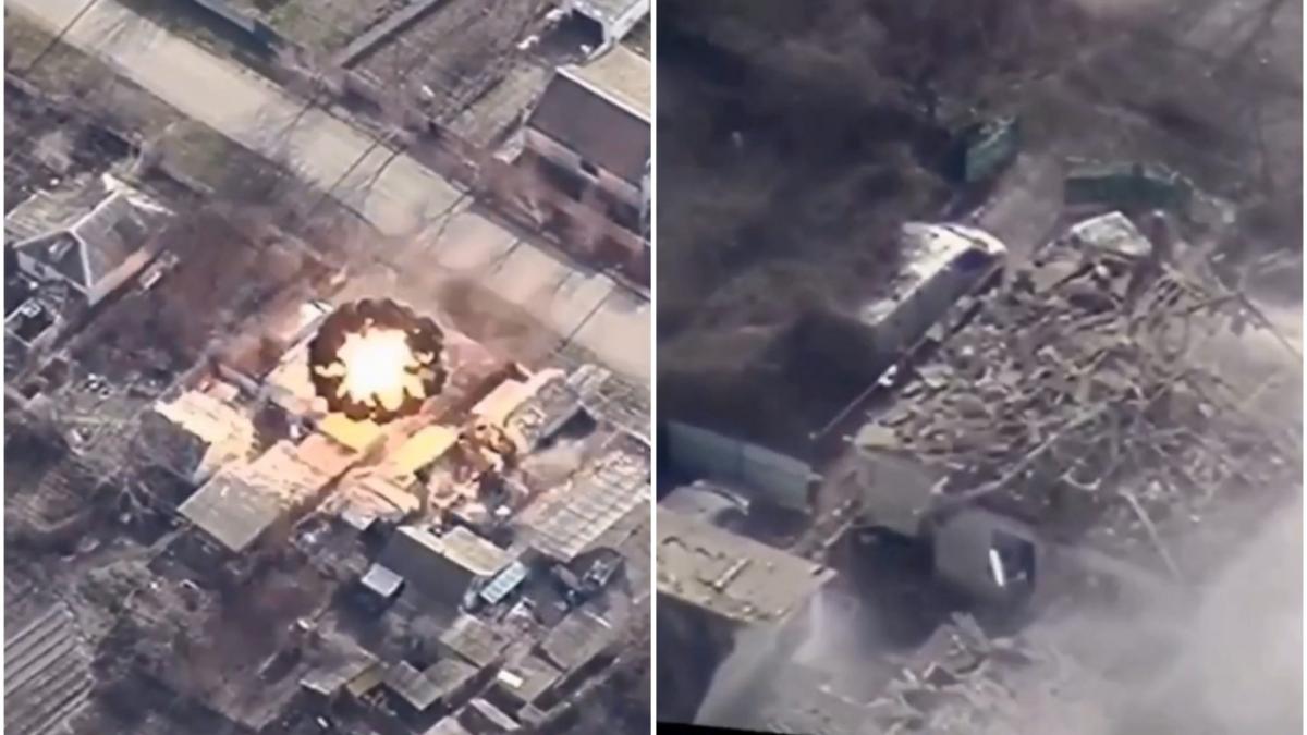 Ucrainenii au utilizat muniţiile GLSDB pentru a bombarda clădirea operatorilor ruși de UAV din regiunea Herson (Foto/Video)