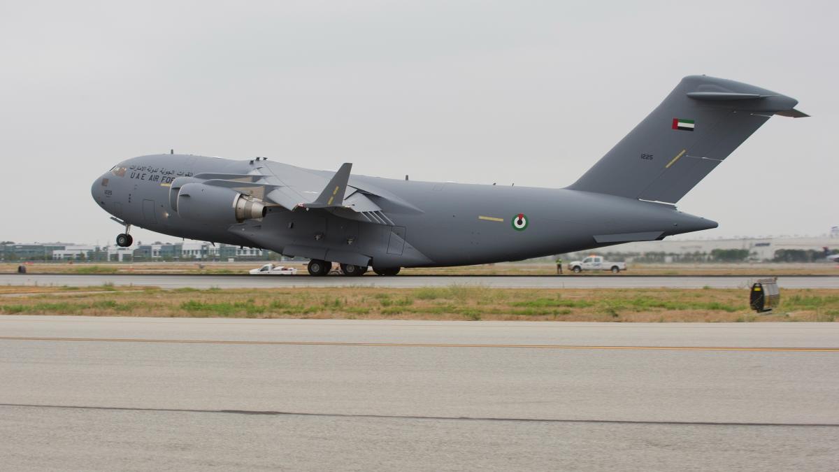 Avion C-17 al Forțelor Aeriene din Emiratele Arabe Unite. Sursa foto: Boeing.
