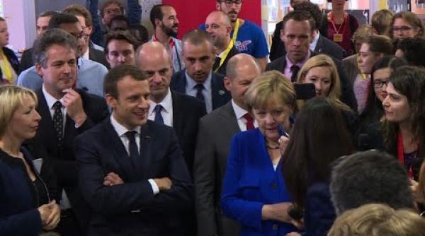 Macron, la Berlin. Întrevedere cu Merkel în plină criză