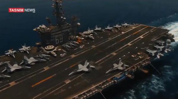 Portavion SUA, survolat de o dronă iraniană a Gardienilor Revoluției - VIDEO