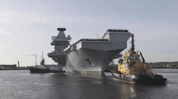 Portavionul Prince of Wales al Royal Navy a fost lansat la apă