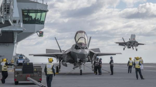 Avioanele F-35B Lightning, teste pe portavionul HMS Queen Elizabeth