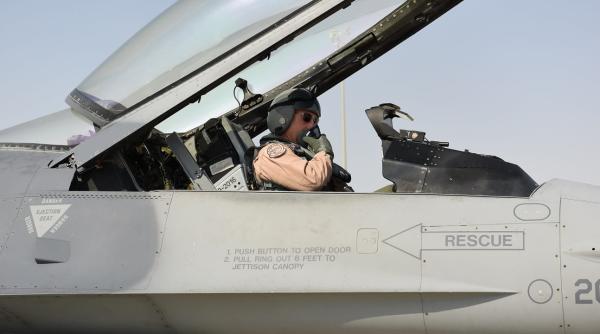 Escadrila de avioane F-16 "Triple Nickel" a US Air Force a fost dislocată la Baza Aeriană Aviano din Italia