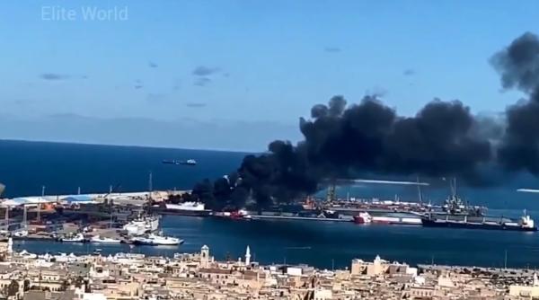 Libia: Trupele mareșalului Haftar au distrus o navă a Turciei care transporta muniție de război (Video)