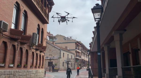 Spania folosește drone pentru dezinfecția străzilor