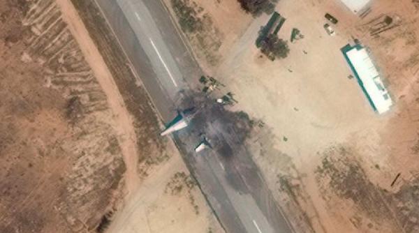 Avion încărcat cu armament pentru forțele lui Haftar, distrus într-un bombardament aerian al GNA