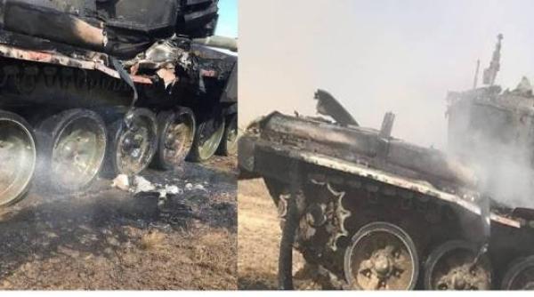 Ruşii îşi distrug singuri tancurile (Foto). Un T-90 lovit accidental cu o rachetă antitanc