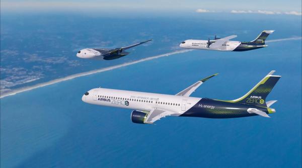 Airbus are planuri mari. Concepte pentru primul avion comercial fără emisii din istorie (Foto)