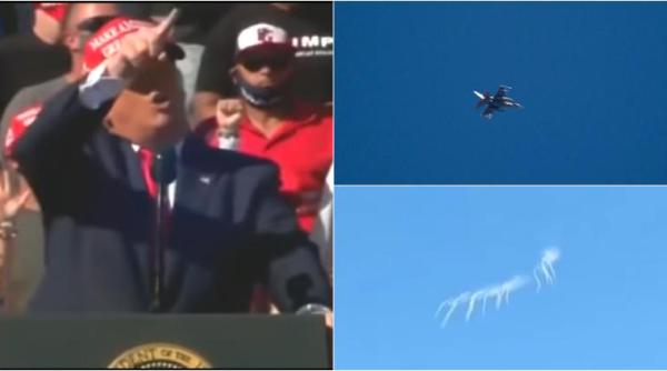 Mitingul electoral al lui Trump, perturbat de un avion F-16 care a interceptat un avion civil (Video)