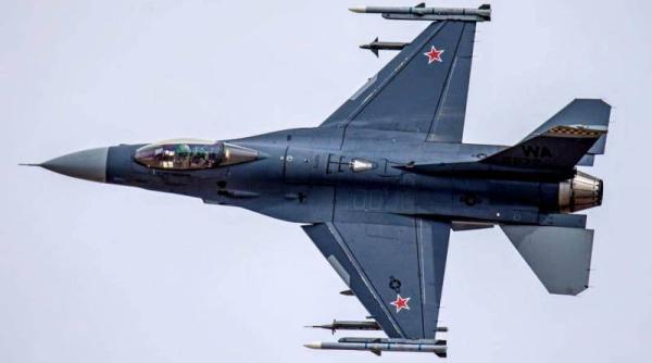 Un F-16 Falcon 'rusesc' a făcut furori pe Internet 