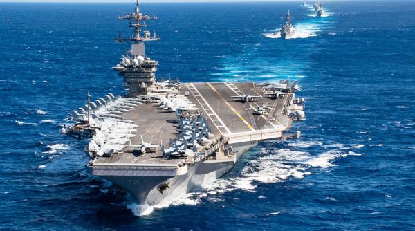 Portavionul USS Theodore Roosevelt și grupul său de luptă au efectuat o demonstrație de forță în Marea Chinei de Sud (Video)