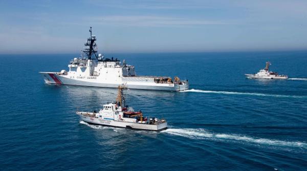 Nava militară americană Hamilton desfășoară exerciții, în estul Mării Negre, cu Garda de Coastă georgiană