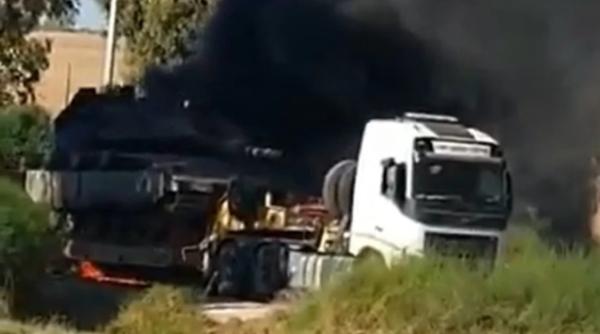 Un tanc Merkava al Israelului, în flăcări (Video). Incidentul ar putea fi cauzat de o rachetă sau o mină a Hamas