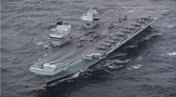 Avioane de vânătoare rusești au zburat deasupra portavionului britanic Queen Elizabeth în Marea Mediterană