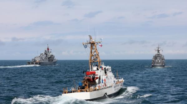 Paza de coastă georgiană a desfășurat exerciții comune în Marea Neagră cu nave de luptă ale NATO, inclusiv din România