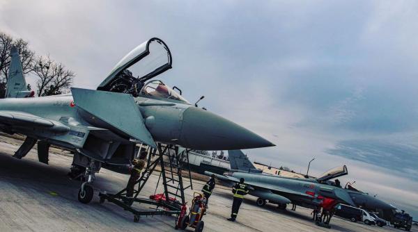 În România au fost dislocate suplimentar alte patru aeronave Eurofighter Typhoon ale Forțelor Aeriene Italiene