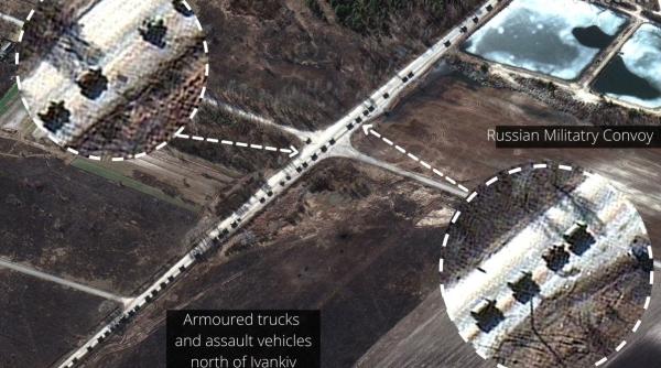 Ocupantul rus a pus în mişcare noi trupe | Un convoi militar rusesc se întinde pe 64 de kilometri, iar oraşul Herson este înconjurat