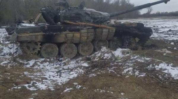 Forțele ucrainene au lovit convoiul rusesc aflat la nord de Kiev (Foto)