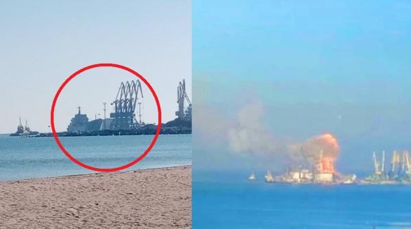 Nu numai nava de desant Orsk a fost distrusă. Forțele Armate Ucrainene au avariat încă trei nave rusești în Berdiansk