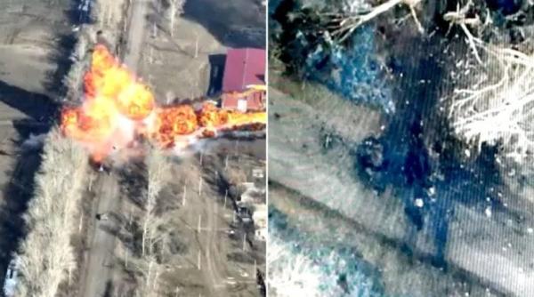 Sistemul de rachete antitanc Stunga-P, în acţiune (Video). O pată neagră pe asfalt, atât a rămas dintr-un tanc rusesc