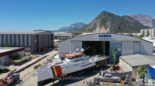 Damen a lansat la apă prima navă de patrulare de tip FCS 4008 PATROL pentru Poliția de Frontieră Română (VIDEO/FOTO)