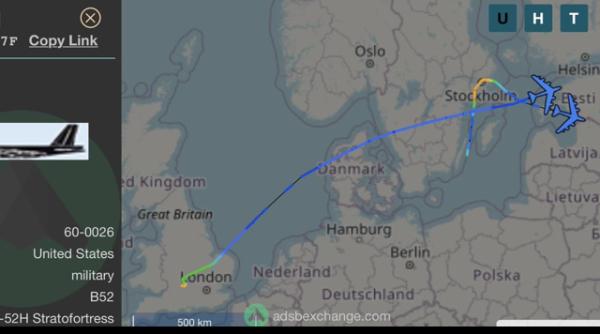 Două bombardiere americane B-52H au zburat deasupra statelor baltice: Evoluții simultane în apropiere de Sankt Petersburg și Kaliningrad