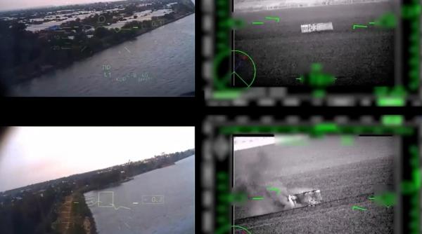 Rusia a arătat cum elicoptere Ka-52 „lovesc” o navă de asalt a forețelor speciale ucrainene (Video). „Nava” era o bucată din podul din 1943