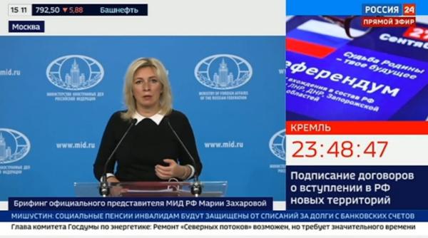 La televiziunea rusă a început numărătoarea inversă până la cel mai mare furt teritorial de după cel de-al Doilea Război Mondial. Rușii smulg un teritoriu cât suprafața Ungariei