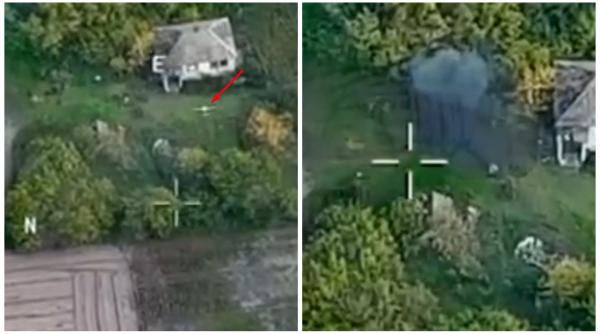 Forțele speciale ucrainene folosesc intens drone autohtone Punisher. Imagini cu distrugerea unui mortier rusesc (Video)