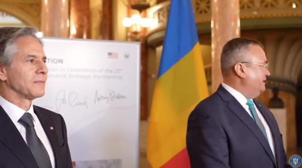 Ciucă: Parteneriatul România - SUA, la cel mai înalt nivel; Blinken: Poporul român, sursă de inspiraţie