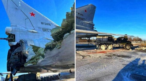 Atacul asupra aerodromurilor ruseşti Riazan și Engels. Primele imagini cu un bombardier Tu-22M3 serios avariat