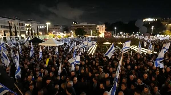 Proteste de amploare în Israel, la Tel Aviv. Mărul discordiei - reformele judiciare propuse de premierul Netanyahu