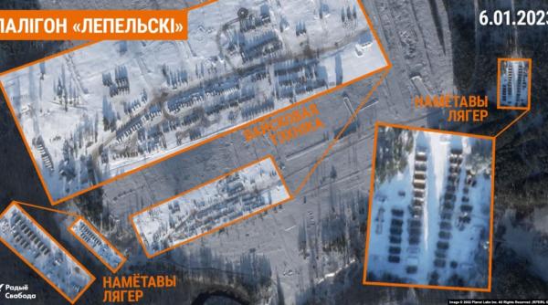 Imagini din satelit cu echipamentele militare pe care Rusia le-a desfăşurat în Belarus, sub pretextul unor exerciţii militare