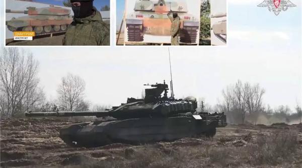 Tanchiştii ruși, care operează T-90M, sunt instruiţi cum să lupte cu tancurile Leopard 2, Challenger 2 şi M1A2 Abrams în Ucraina (Foto/Video)