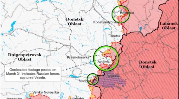 Bătălia pentru Bahmut. Rusia anunță încercuirea completă și căderea iminentă a orașului. Ucraina neagă informația și spune că încă rezistă