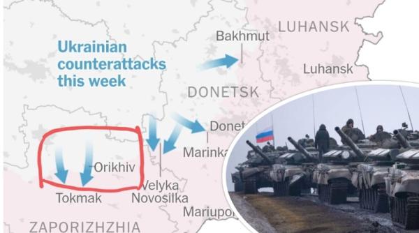 Orihiv, noul punct fierbinte în Ucraina: Distrugerea barajului Kahovka îi dă mână liberă lui Șoigu să transfere cele mai bune unități din Herson înspre Zaporijia și Bahmut