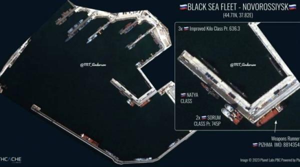 De teama atacurilor cu rachete ucrainene, Flota rusă din Marea Neagră și-a relocat navele de luptă și submarinele de la Sevastopol la Novorossiysk și Feodosia
