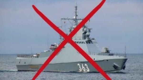 Rusia mai încasează o lovitură de la ucraineni. Nava Pavel Derzhavin, parte a Proiect 22160, a sărit inopinat în aer în Crimeea ocupată