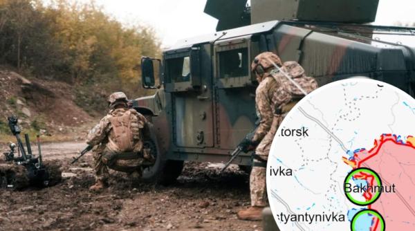 Ucrainenii au trecut linia ferată lângă Bahmut. Aprovizionarea rușilor se complică