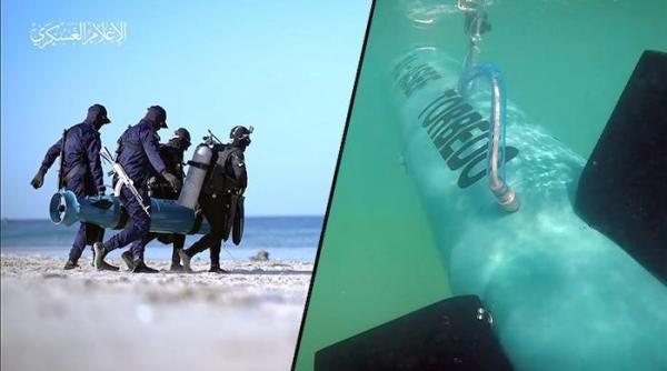 Hamas prezintă o dronă subacvatică kamikaze realizată dintr-o butelie de gaz (Foto/Video)