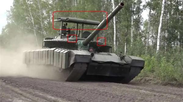 Toate tancurile rusești T-80BVM folosite în Ucraina sunt acum echipate cu sisteme anti-dronă