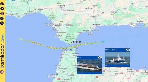 Rusia își întărește prezența navală în Marea Mediterană: Submarinul diesel-electric “Ufa” a trecut prin Strâmtoarea Gibraltar
