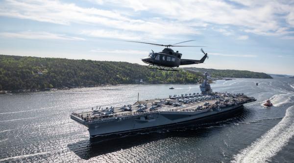 USS Gerald Ford, cea mai scumpă și modernă navă de luptă construită vreodată, a sosit în Creta. Portavionul este la a doua oprire pe teritoriu elen